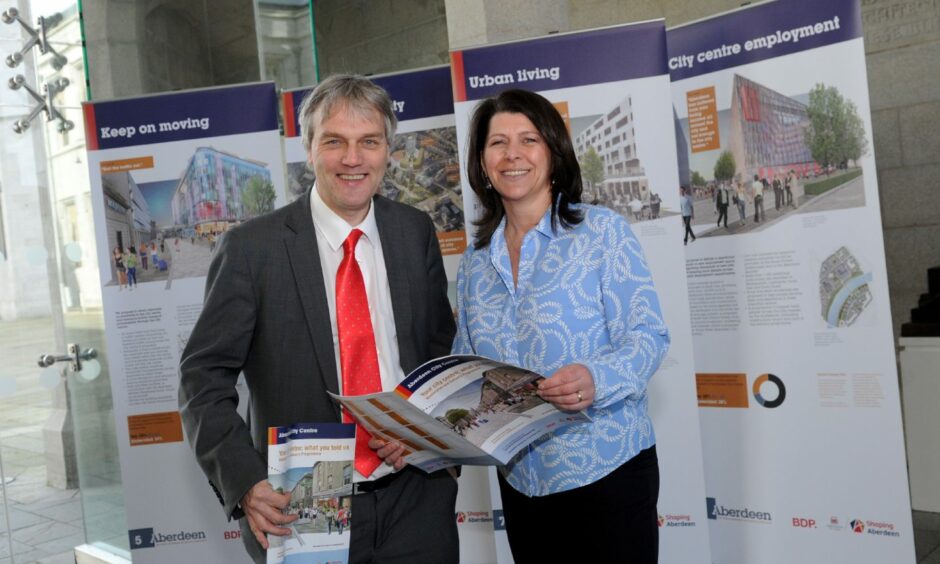 Councillor Marie Boulton and former council finance convener Willie Young at a public exhibition on the masterplan in 2015.