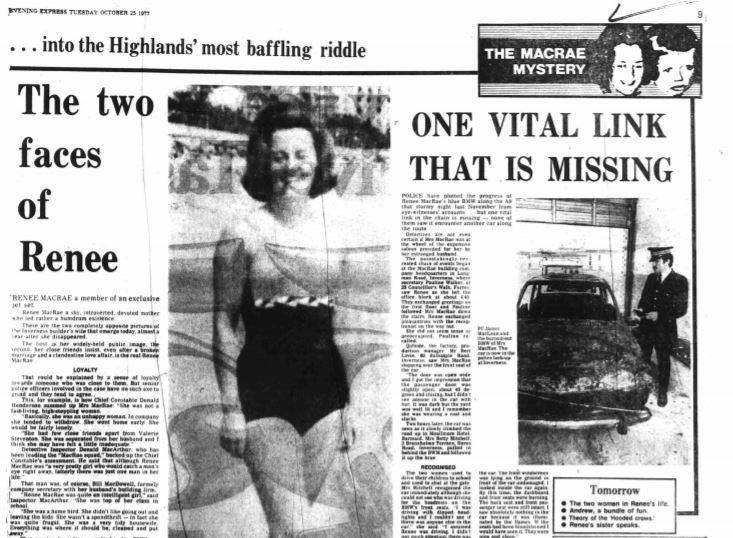 A newspaper report from 1977 discussing Renee MacRae.