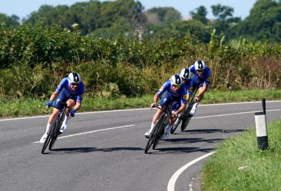 Team Deceuninck-Quick-Step during stage three of the AJ Bell Tour of Britain.