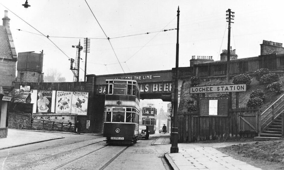 A Dundee tram at Lochee station