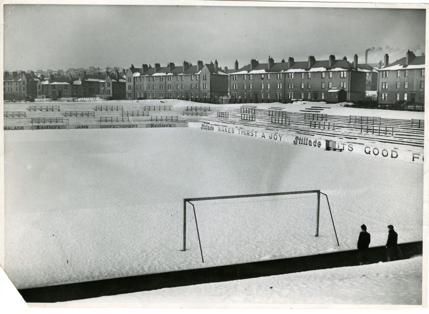 Tannadice Park covered in snow in January 1951.