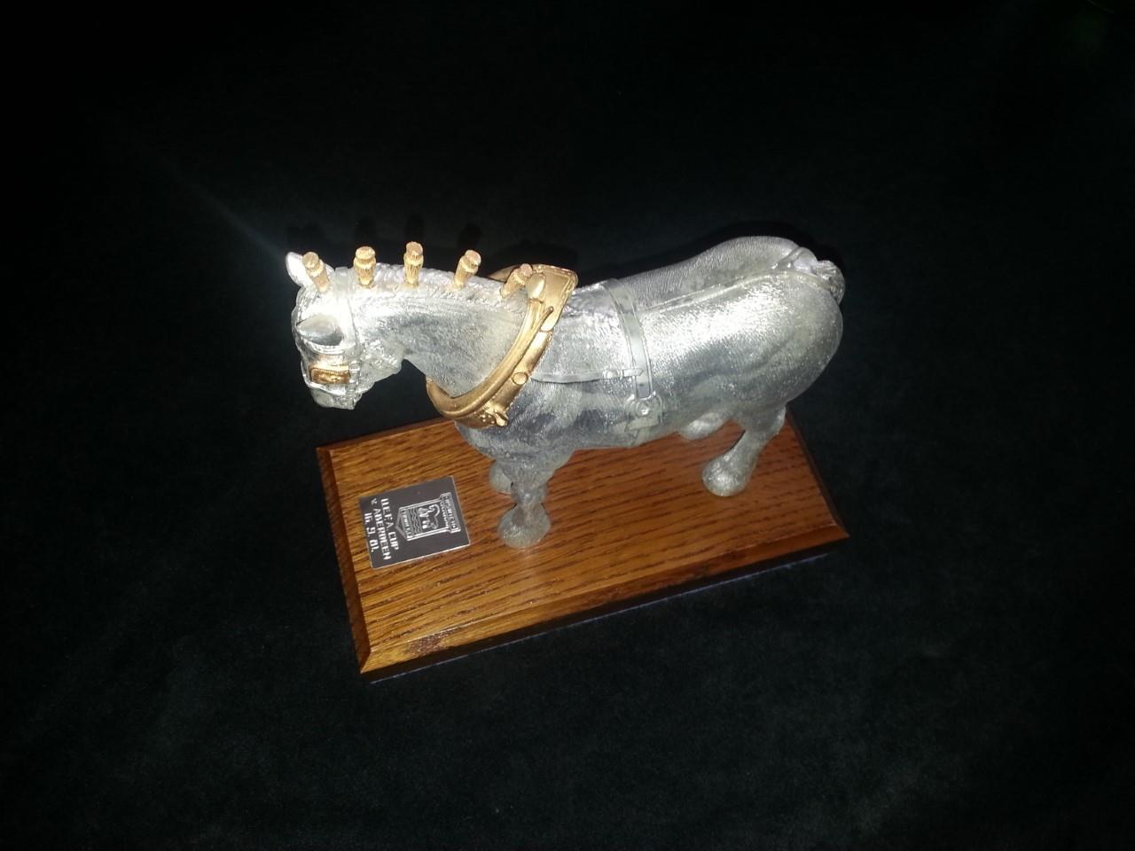 This Suffolk Punch memento was given to Aberdeen by Ipswich in 1981.