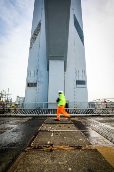 Worker on the Forth Road Bridge