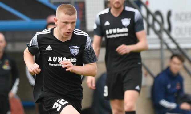 Flynn Duffy made his debut for Peterhead against Cove Rangers.