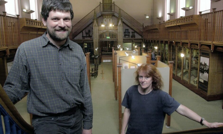 Marischal Museum curator, Neil Curtis and assistant curator Hilary Murray.