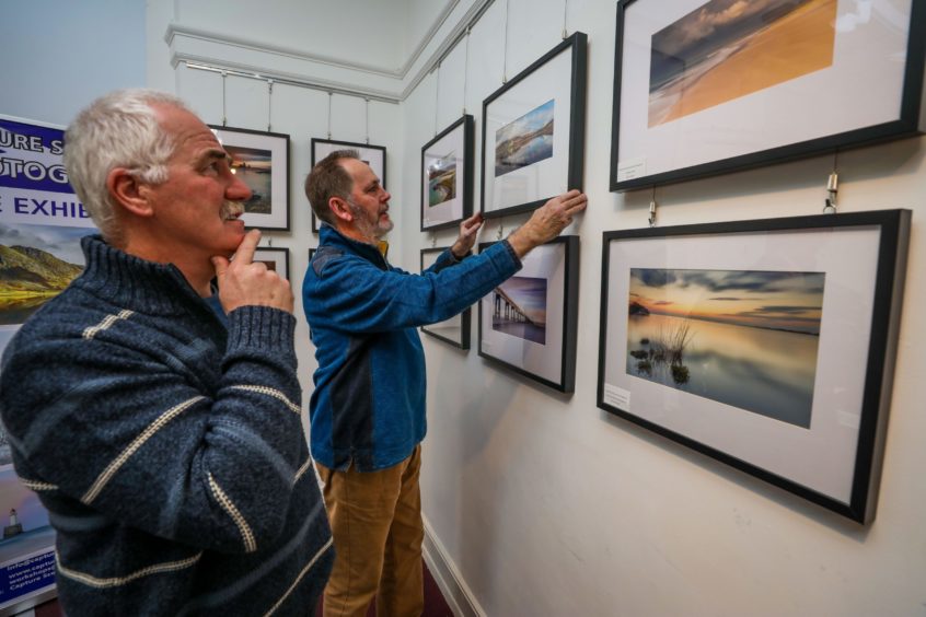 Artists Arthur 'Spud" Mitchell and Phil Cooke at Kirkcaldy Art Galleries