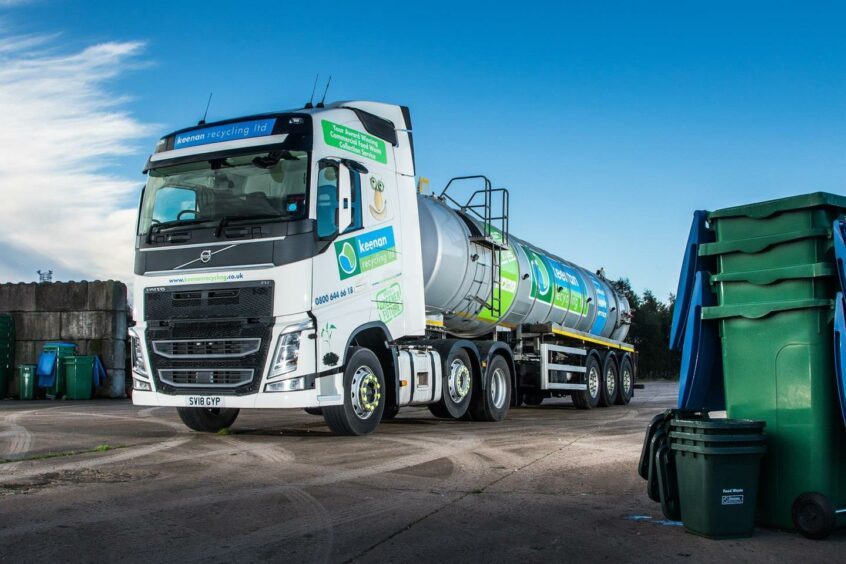 A Keenan Recycling tanker which transports biofuel across scotland.