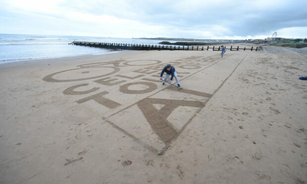 Sand art for the Tour of Britain 2021