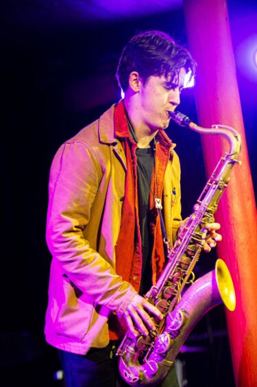 Matthew Kilner playing saxophone