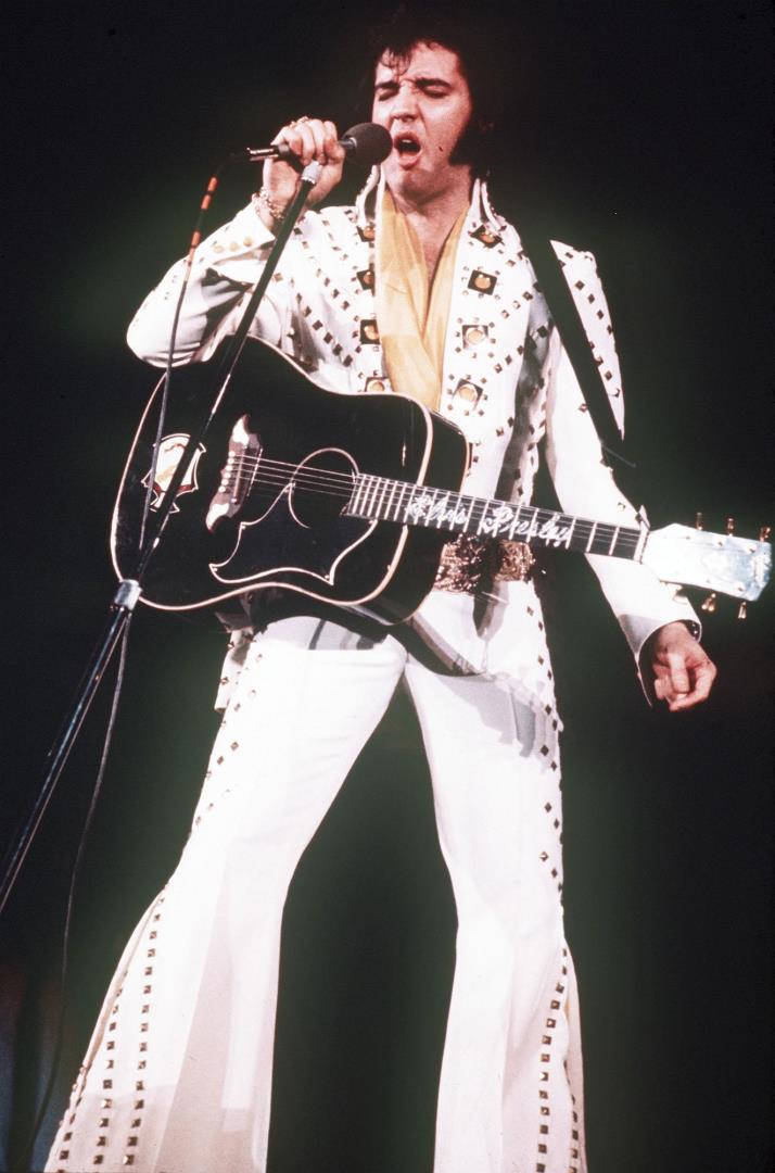 Elvis on stage in 1973.