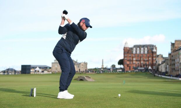 Scottish golfer Ewen Ferguson on the Old Course during the Dunhill Cup.