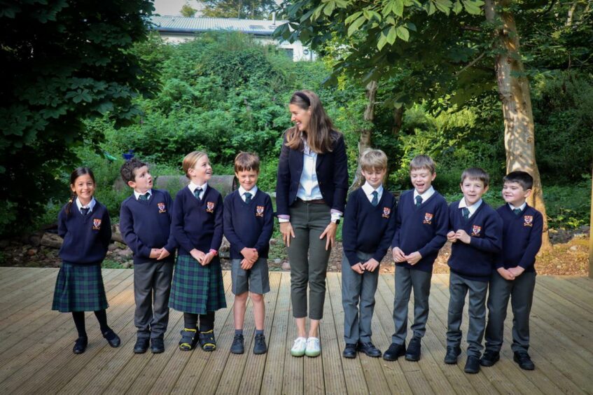 Lathallan School pupils and their teacher.