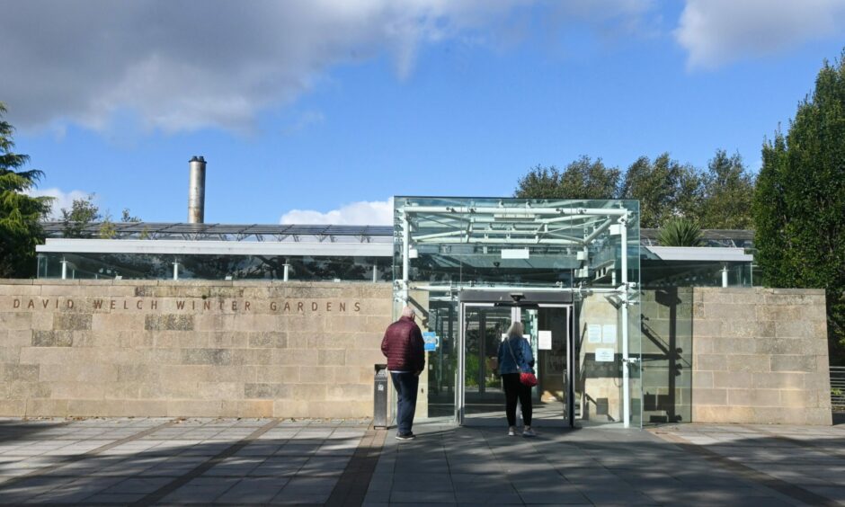 Would-be visitors are turned away from the winter gardens in Duthie Park by locked doors and closure signs.