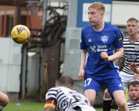 David Wilson in action for Peterhead against Queen's Park.