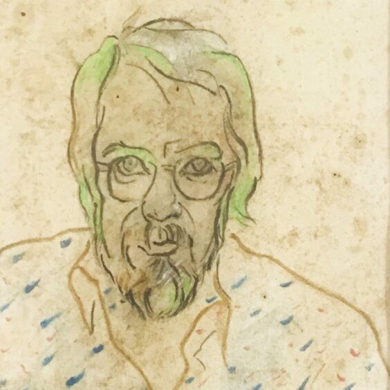 Self portrait of Don Ewen when he was an art student in the 1960s.