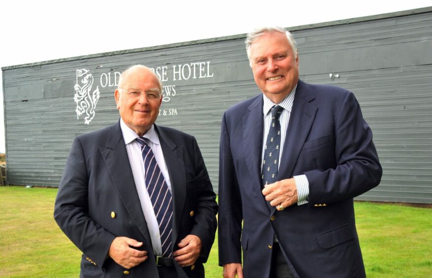 Renton Laidlaw and his old friend Peter Alliss at St Andrews in 2013.