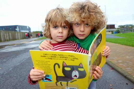 Elliott and Cosimo Green enjoy going to the library.
