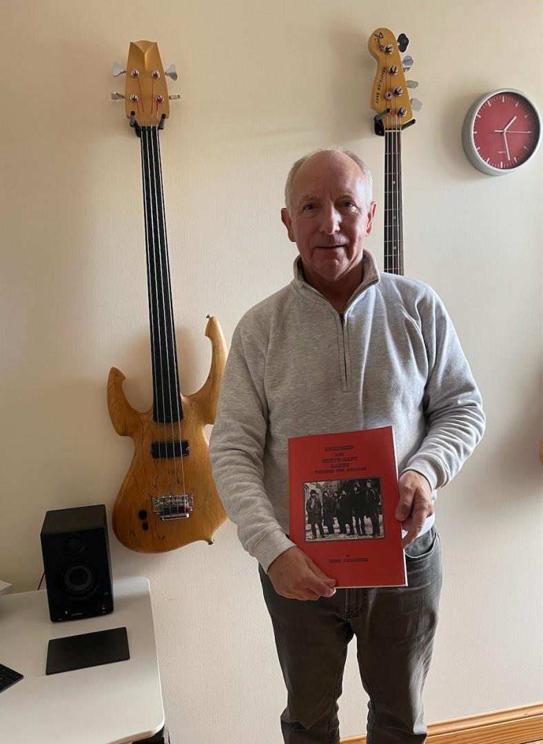 Hugh with his new book on the Aberdeen music scene.