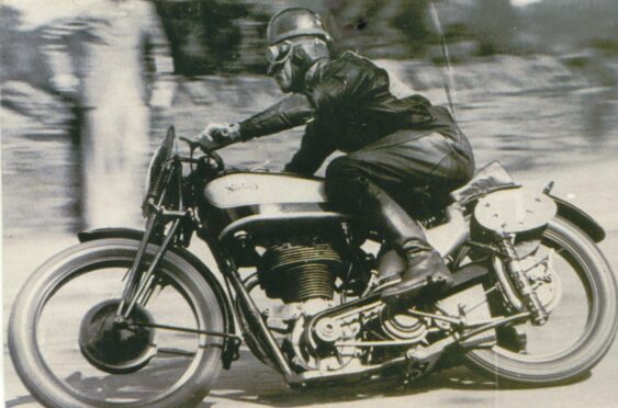 Jimmie Guthrie in action during the TT.