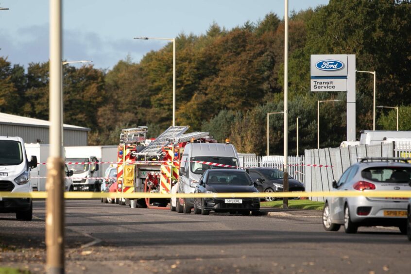 A police cordon has blocked off the nearby Camperdown Industrial Park.