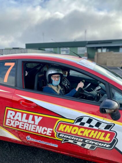 Kerry during her Knockhill rally experience.