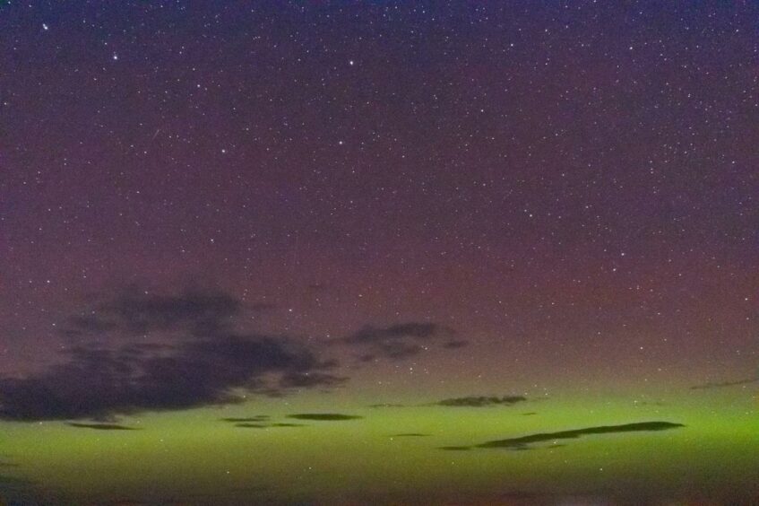 the northern lights seen from Moray, Scotland