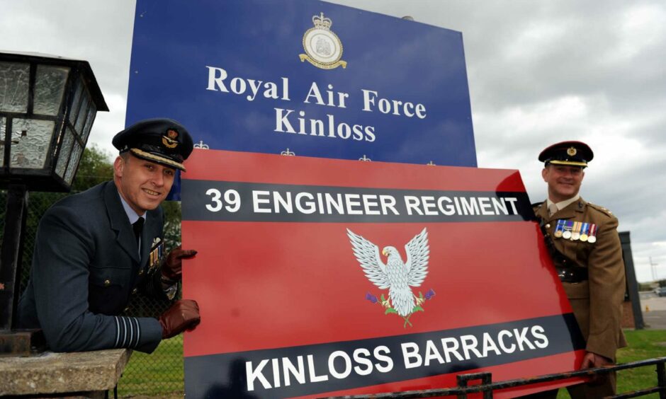 Army taking over running of the Kinloss military base in 2012. 
