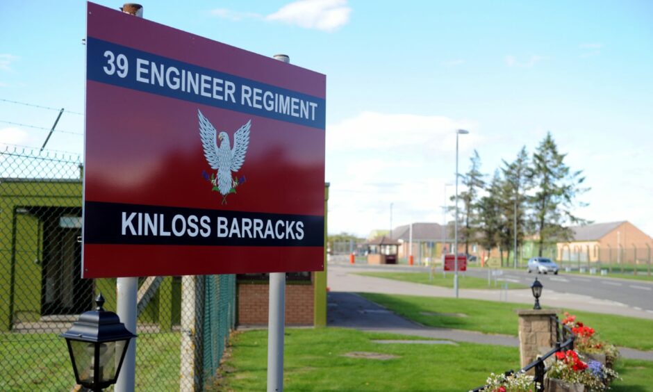 Entrance to Kinloss Barracks. 