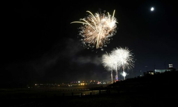 The 2019 fireworks display at Aberdeen Beach. 