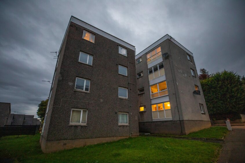 The block in Craigiebarns Road that has been left in the dark.