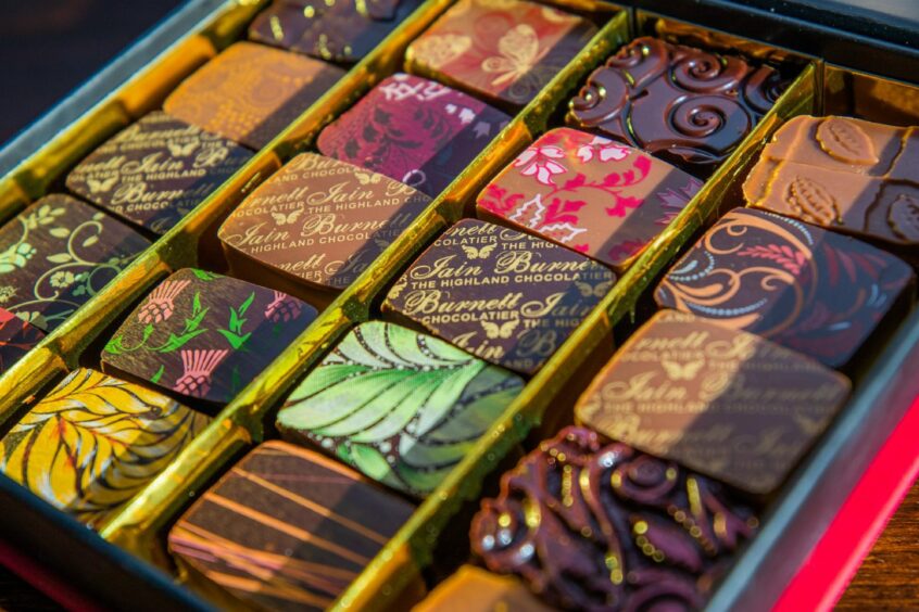 Some of Iain Burnett's chocolates that will be the main focus at the tastings.