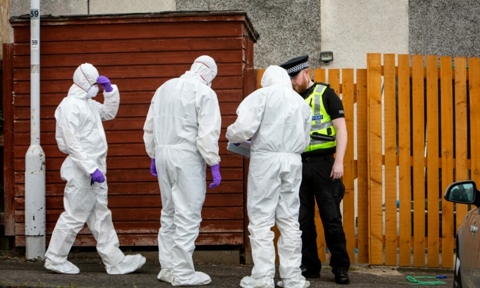 Police search Sam Imrie's home in Colliston Avenue, Glenrothes in July 2019