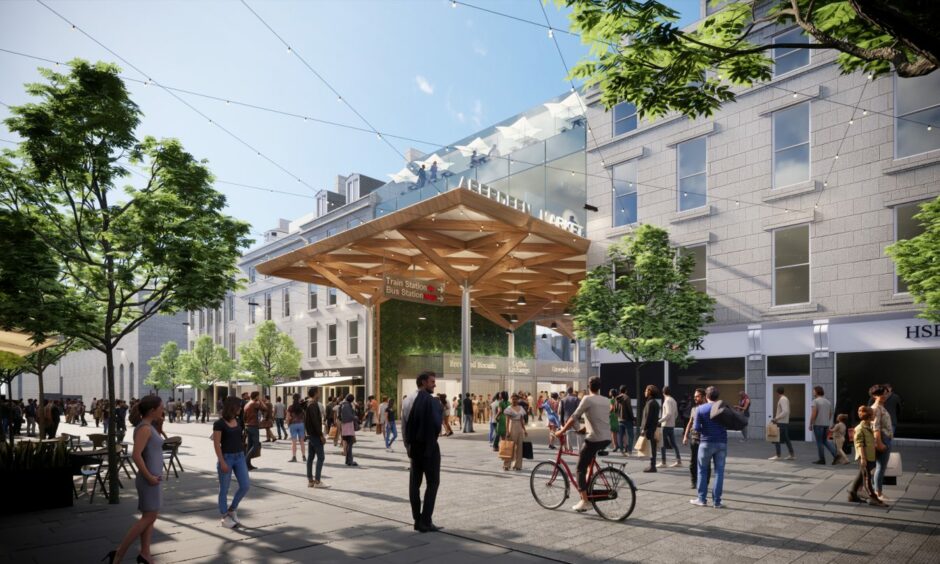 A concept image from Aberdeen City Council of the near-£75m market in Union Street.