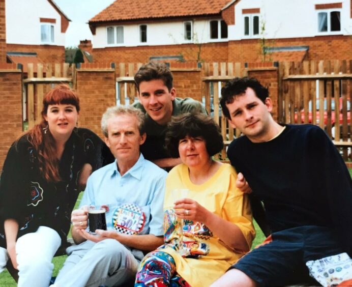 Ernie and June pictured with their children, Karen, Stephen and Ali.