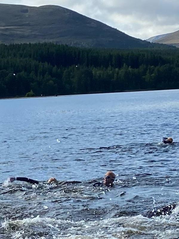 Nicola and her friends swimming in Loch Morlich