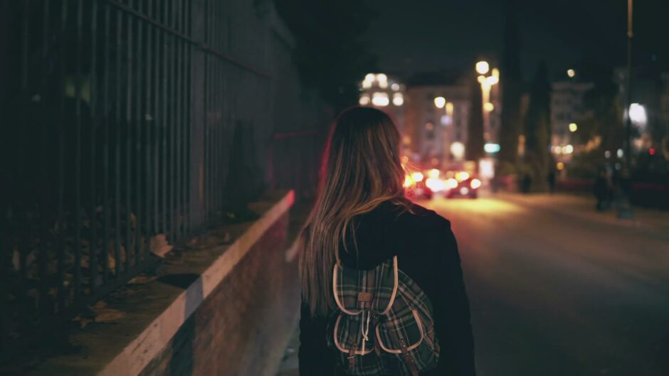 Women walking alone at night