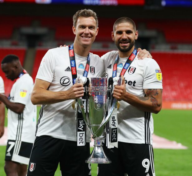 McDonald celebrates promotion with Fulham in 2020