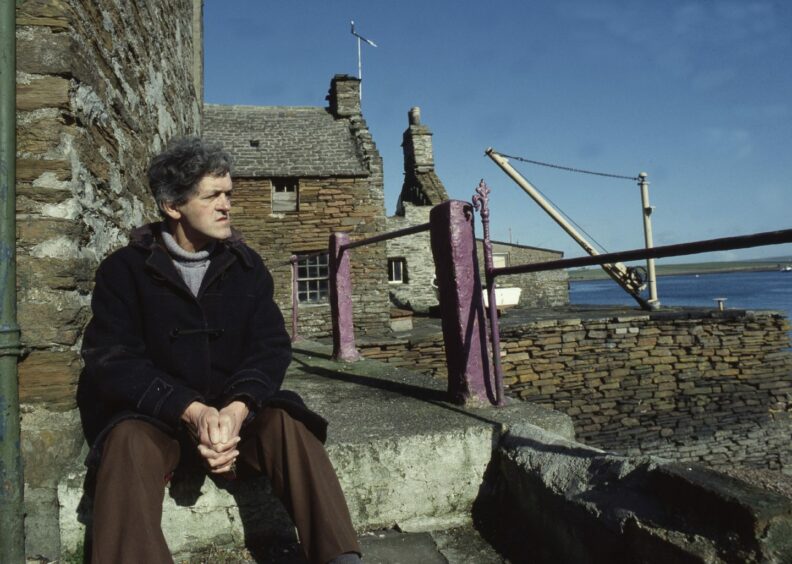 George Mackay Brown at home in Orkney.