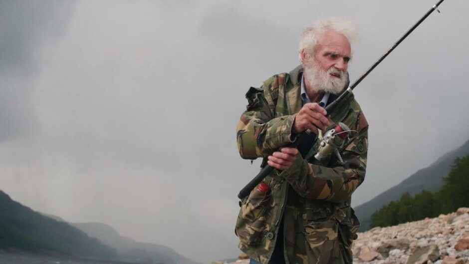 The 'Hermit of Treig' Ken Smith fishing in the BBC documentary