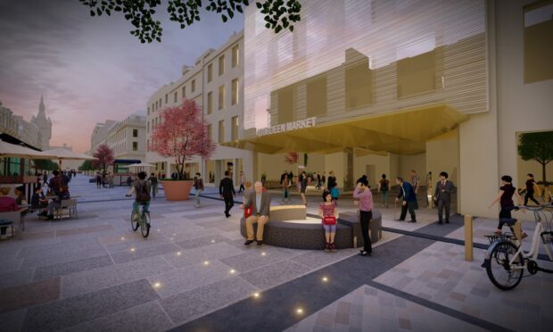 The council and LDA Design have produced a concept image of the pedestrianised stretch of Union Street, outside the proposed new market.