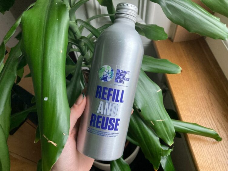 The COP26 reuseable water bottle.