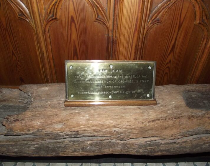 An oak beam from the foundation of the Inverness Citadel by Oliver Cromwell, 