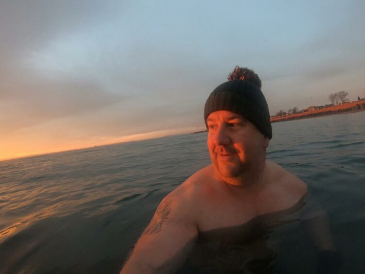 Cuddy, who started the Fife cold water dipping group for men, in the Forth river.