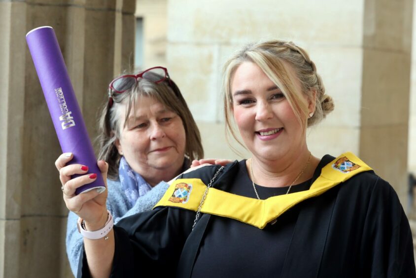 Ashley Jackson from Dundee graduated in Social Services with a proud mum Joan Carswell looking on