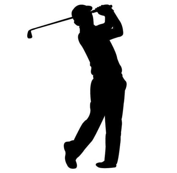 Silhouette of a golfer