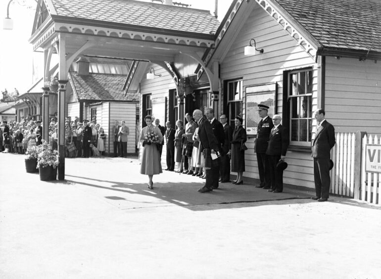 Queen Elizabeth and Prince Philip at Ballater Station
