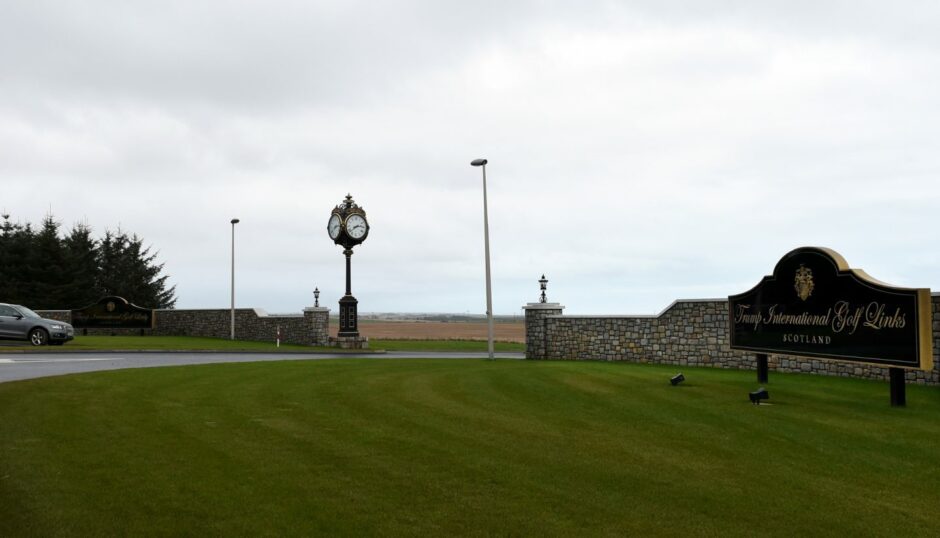 The entrance to Trump International Golf Links on Menie Estate.