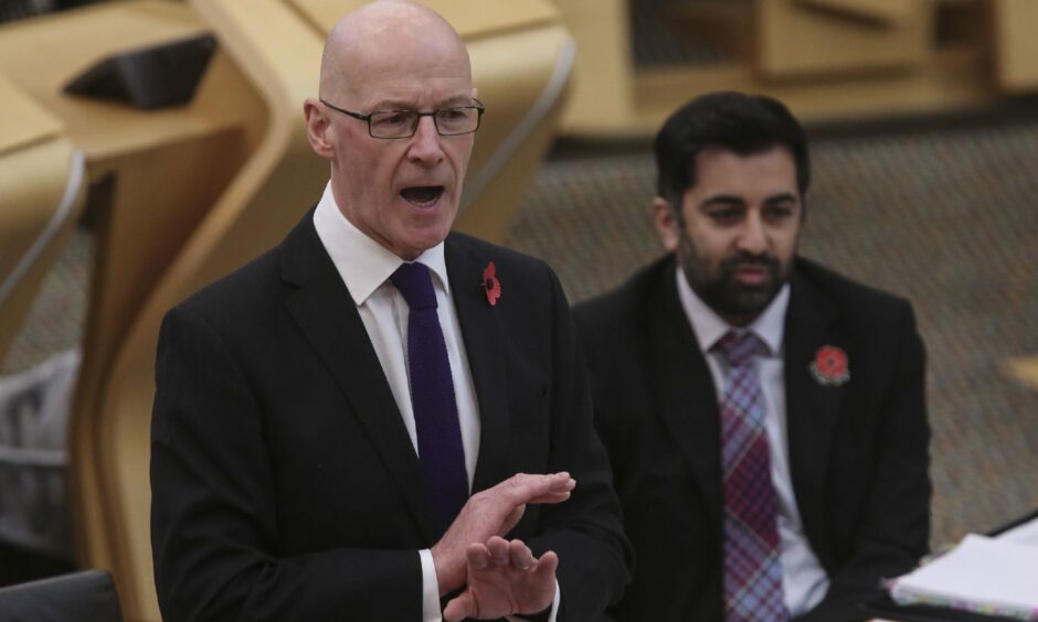 John Swinney at the Scottish Parliament. 