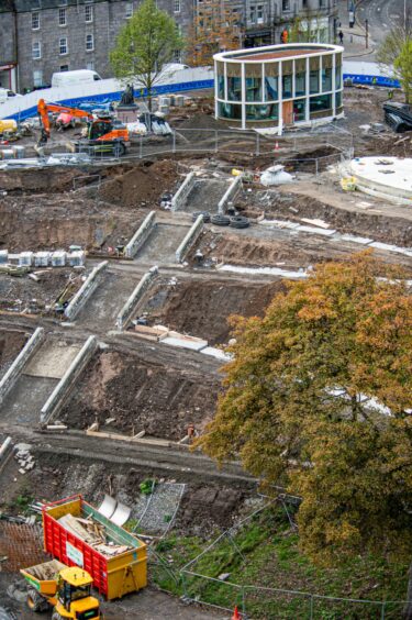 An aerial view of Union Terrace Gardens, captured by DCT Media photographer Wullie Marr on November 5.