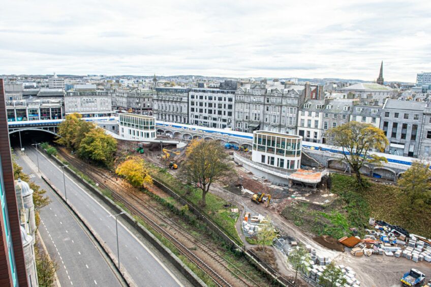 An aerial view of Union Terrace Gardens, captured by DCT Media photographer Wullie Marr on November 5.